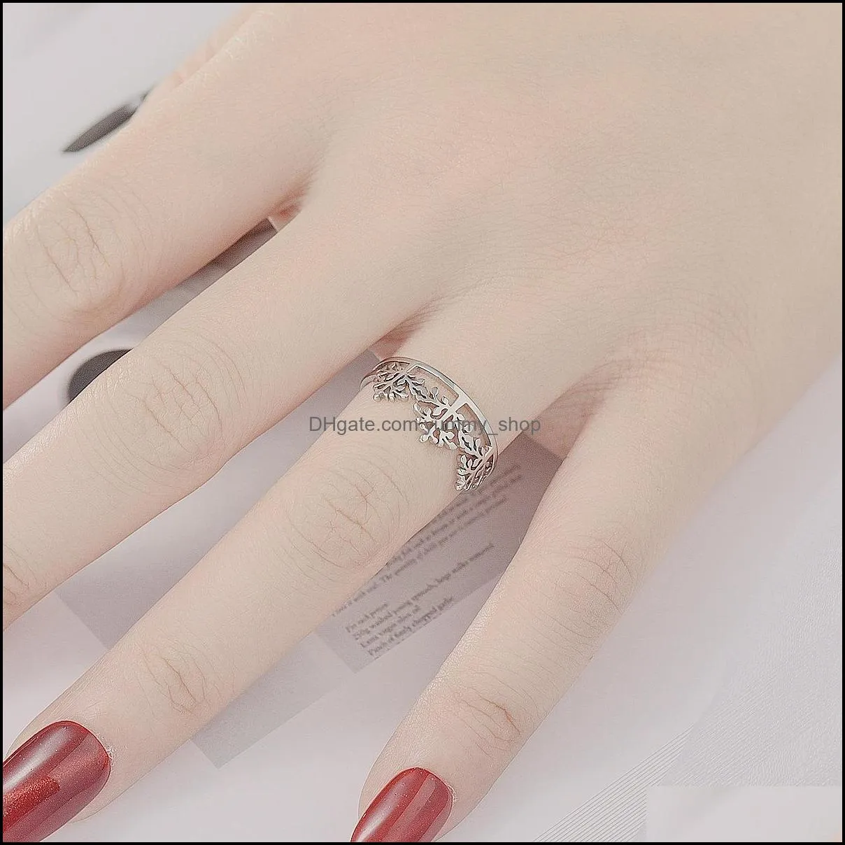 open resizable stainless steel ring band tree of life heart love crown butterfly charm rings for women fashion jewelry gift