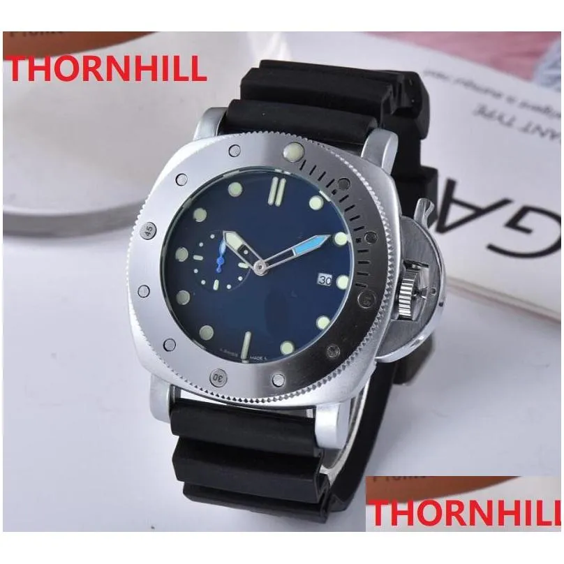 on sale luxury silicone band quartz mens watches fashion two dials day date men designer watch gifts small dial working famous big