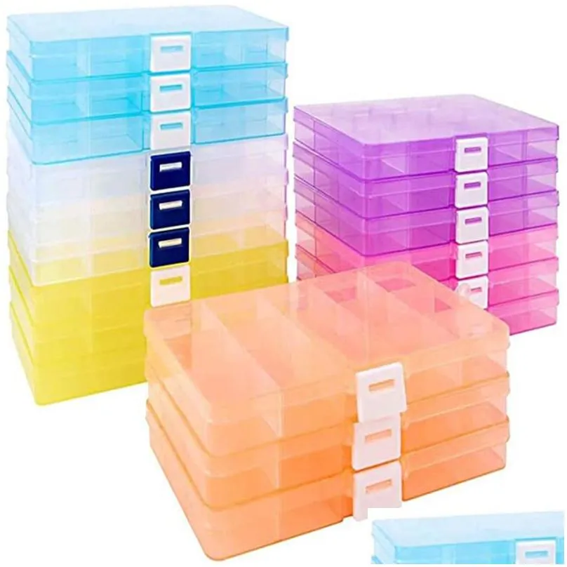 15 grids home storage box empty storage container box case for jewelry earring case holder organizer boxes