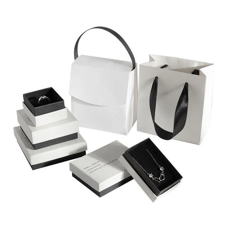 jewelry gift boxes necklace earrings ring storage organizer paper jewellry packaging box container