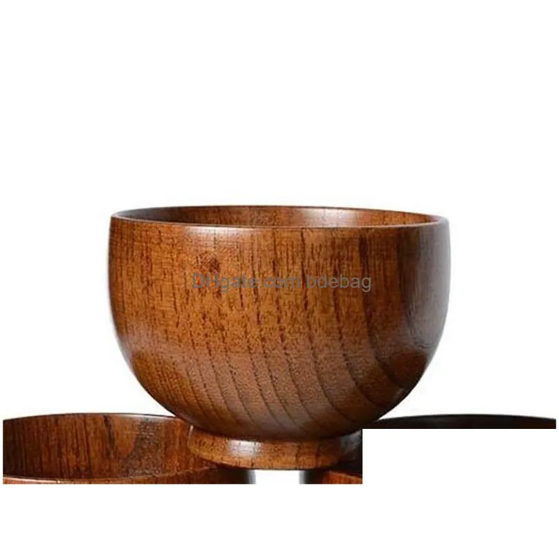 bowl adult baby natural woodiness durable acid jujube tableware brown red originality stripe circular wooden basin manufactor direct 5jb