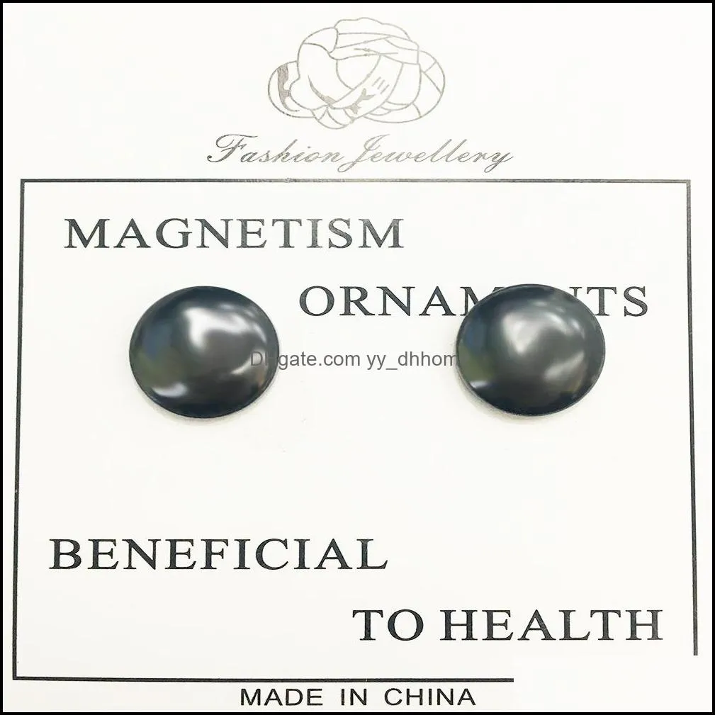 black magnet earrings meridians earrings no hold ear ring pierced earring magnetic slimming healty jewelry