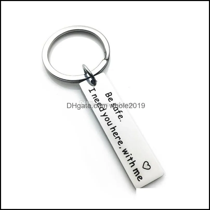 stainless steel drive safe keychain tag love i need you keyring bag hangs safe driving women mens fashion jewelry gift