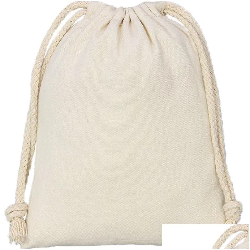 reusable cotton bags muslin bag canvas drawstring pouch gift jewelry packaging