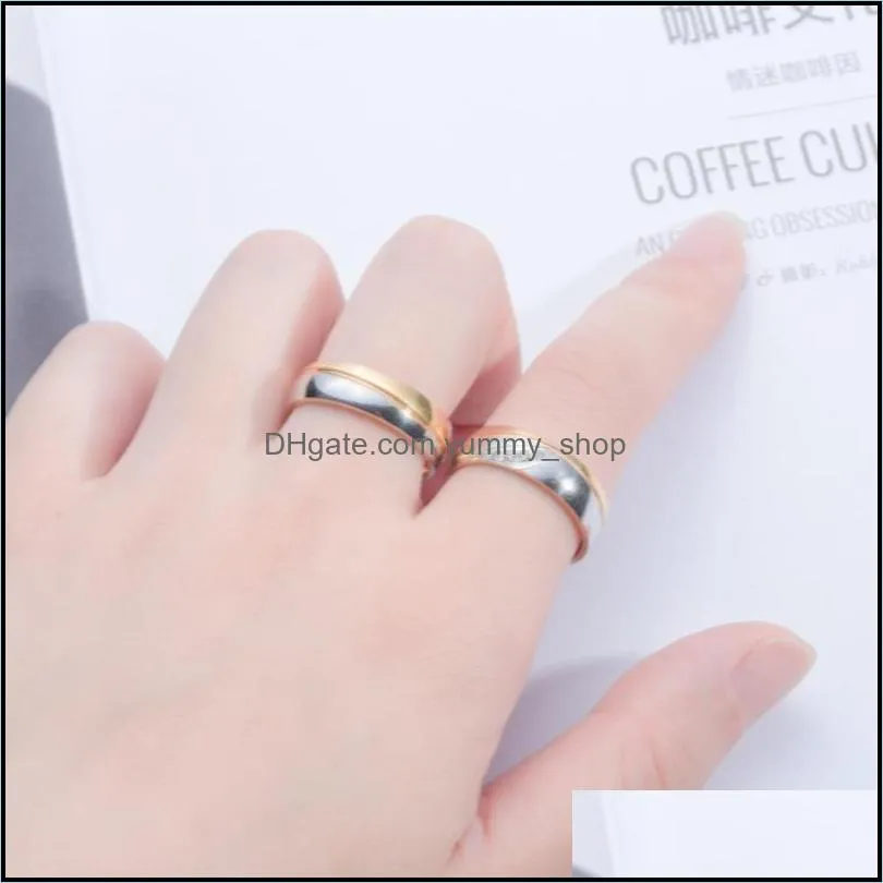 contrast color gold diamond ring cross grain rings gold women mens rings fashion jewelry gift