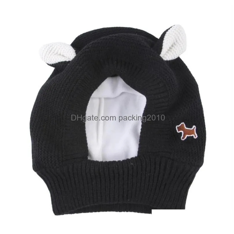 knitted hat dog apparel winter warm puppy cap fashion rabbit ear design beanie for cute pet dogs cat puppies animal christmas hats knitteds hats 20220106