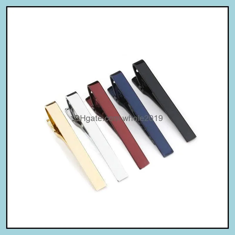simple tie clips shirts business suits red black gold ties bar clasps fashion jewelry for men gift