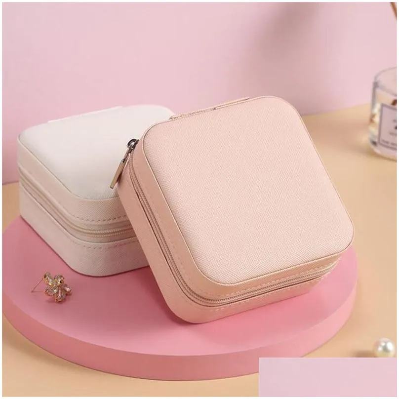 mini jewelry case portable travel jewellery box small storage organizer display boxes rings earrings necklaces gifts for girls