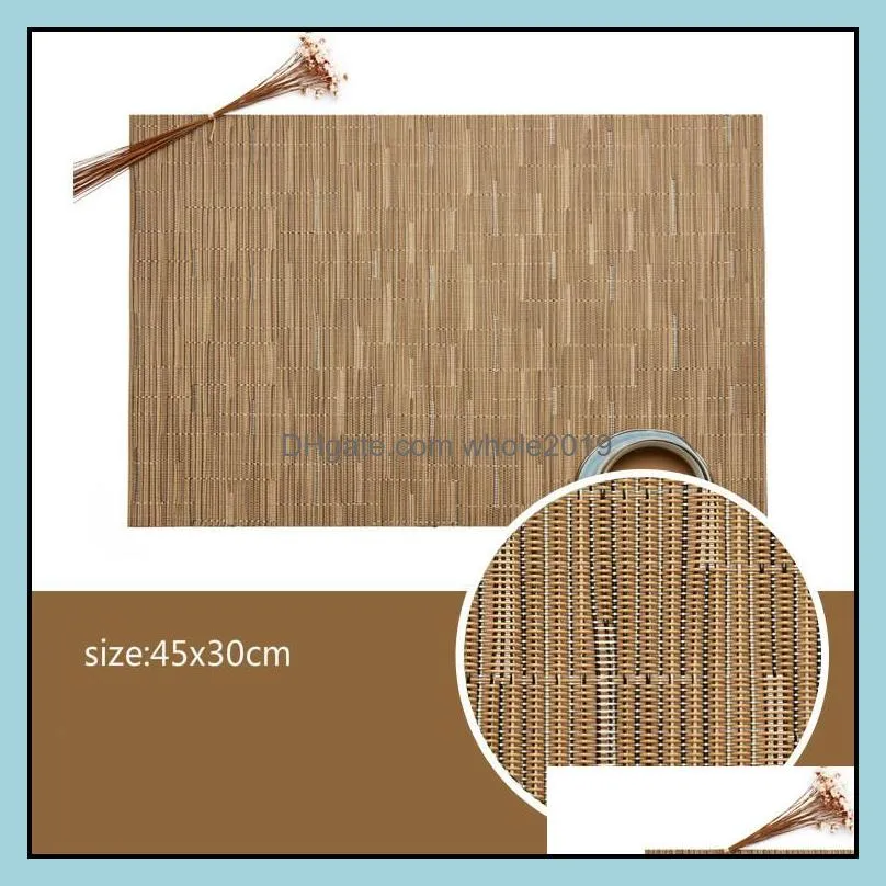 pvc dining table nonslip placemats bamboo grain tables mats pads home decoration