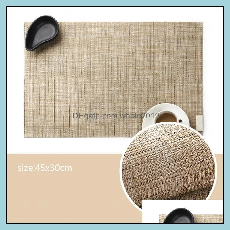 pvc dining table nonslip placemats bamboo grain tables mats pads home decoration