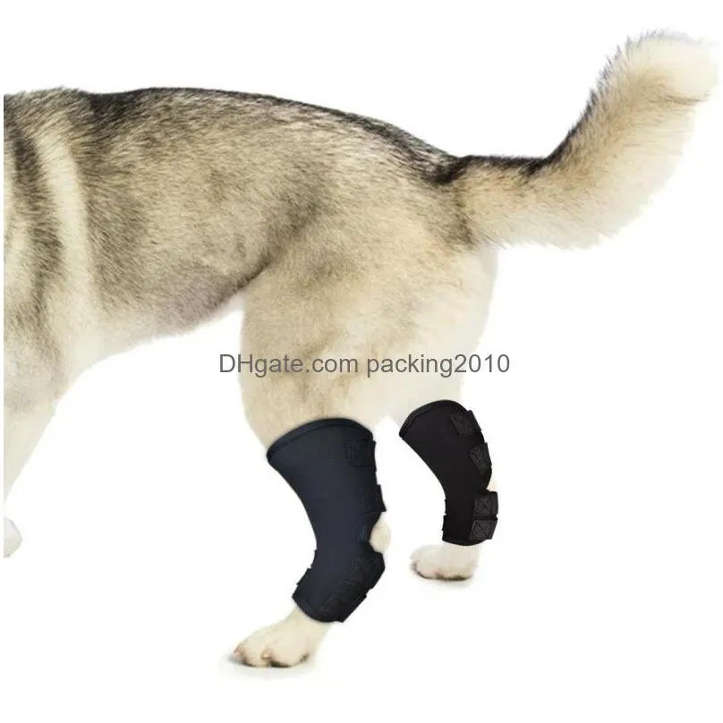 2pcs/lot pet knee pads dog apparel support brace for leg hock joint wrap breathable injury recover legs dogs protector support 20220106