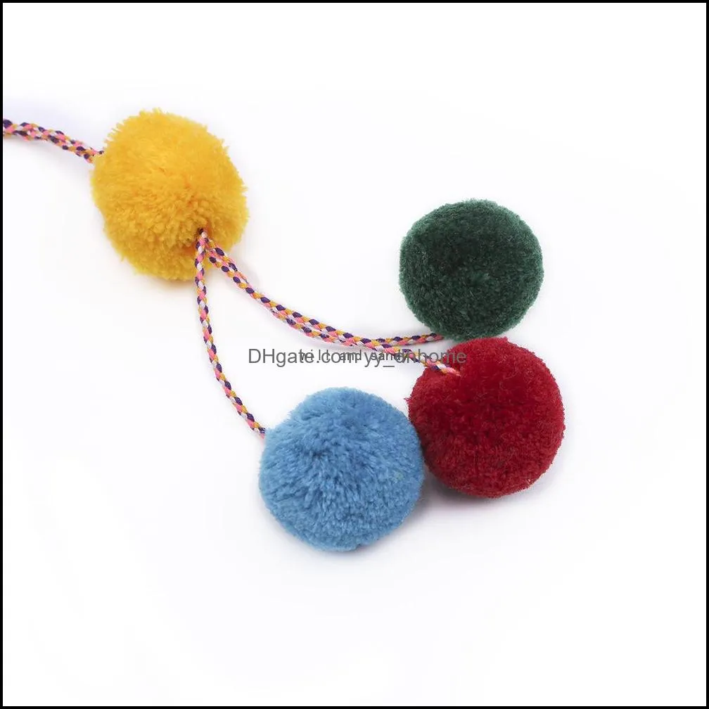 bohemia multilayer colorful plush ball tassel wall hanging tapestry bag hanging keychain arts ornament home decor