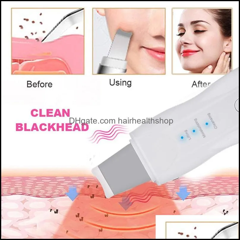 reduce wrinkles facial lifting tool vibrate ultrasonic deep face cleaning machine skin scrubber blackhead acne remover