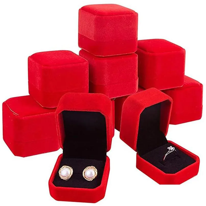 square ring retail box wedding jewellery earring holder protable storage cases engagement gift packing boxes for jewelry