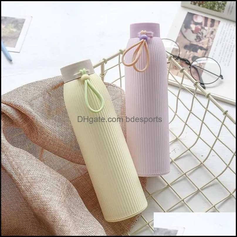 macaroon glass cup doubledeck heat protection water bottles student portable stripe animal gift insulated tumblers fashion color mix 6
