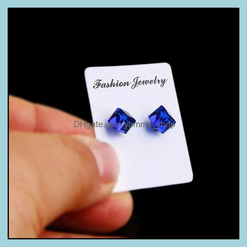 no hole magnet stud earrings earrings crystal diamond cube clip one earrings women men fashion jewelry jewelry