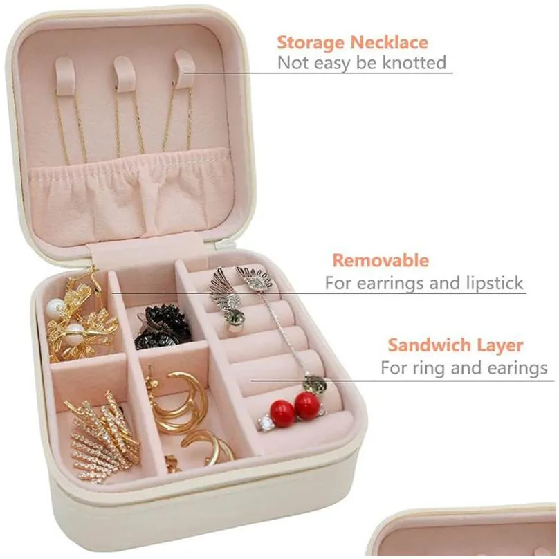 mini jewelry case portable travel jewellery box small storage organizer display boxes rings earrings necklaces gifts for girls