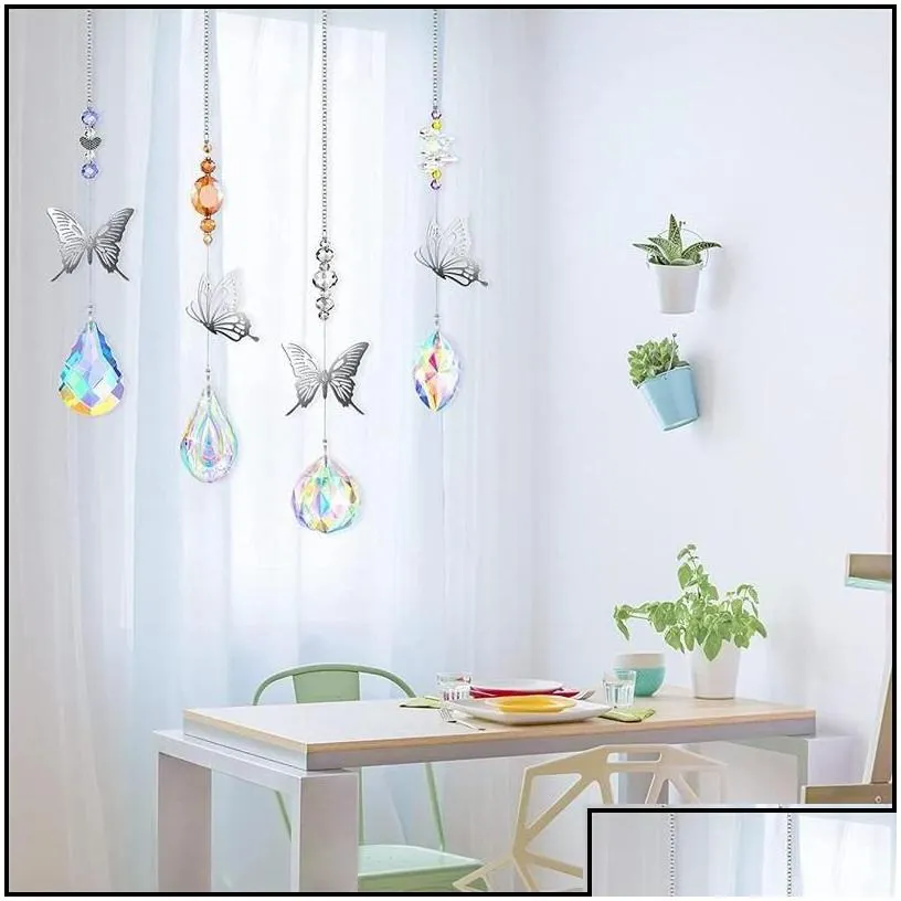 garden decorations garden decorations suncatcher butterfly crystal rainbow maker light car pendant window hanging sun catcher decora