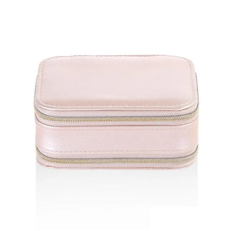 small jewelry box double layer travel organizer cute pu leather jewelry display boxes for rings earrings bracelets necklace