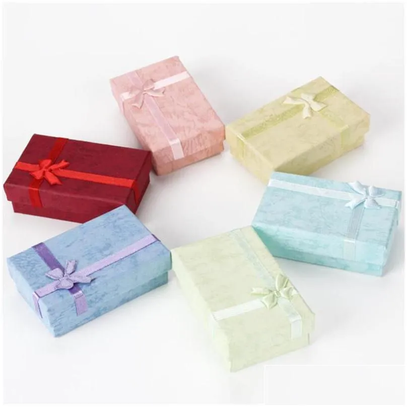 jewelry gift boxes cardboard ring box with padding gifts paper cases for earring jewellery pendants necklaces