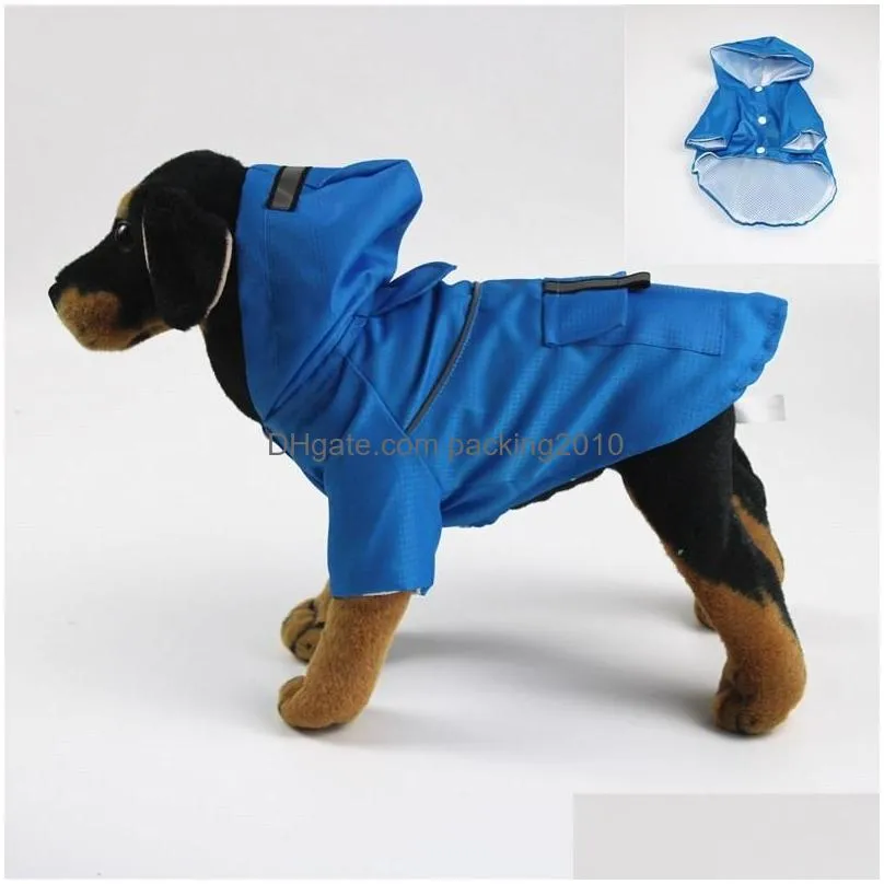 dog raincoat waterproof hood small pet rain coat puppy cat tactic rainwear double deck with pocket snap button 14 5sl g2