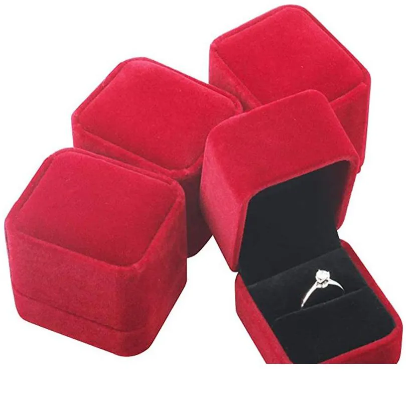 fashion 10 colors engagement wedding ring box earring necklace pendant jewelry display boxes valentine gifts cases