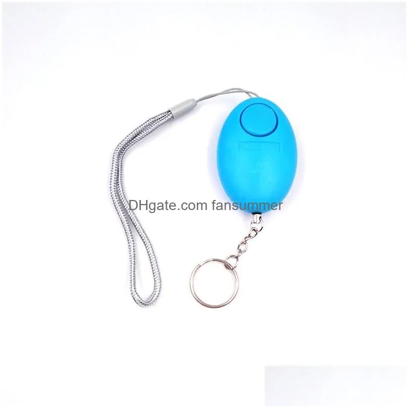 110db 5 colors egg shape self defense alarm girl women security protect alert personal safety scream loud keychain alarm system