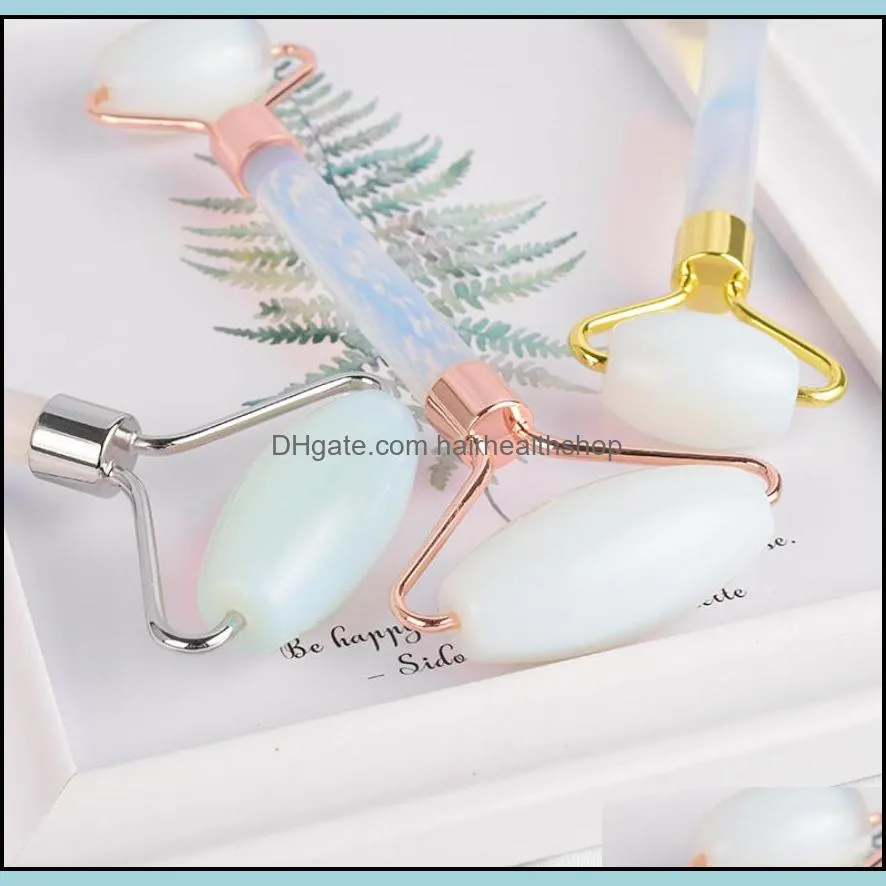 face lift massage tool skin jade facial massage roller opalite gemstone 100 natural jade roller box