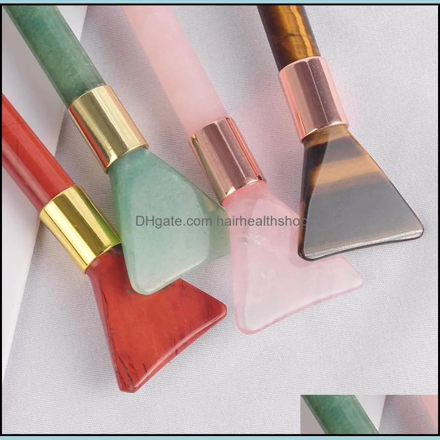 portable real aventurine jade roller for face noiseless jade roller facial massager with makeup brush function