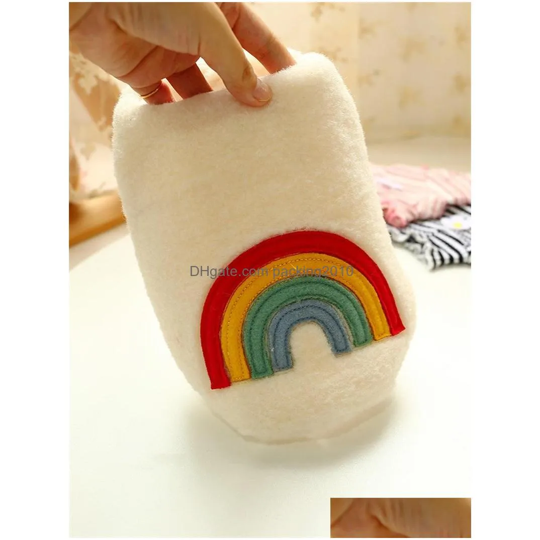 new pattern dogs clothes teddy kitty vest rainbow cute dog coat autumn winter two feet pet supplies plush shipping 15 3cb m2