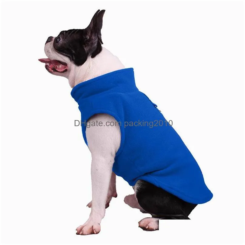 autumn winter dog clothes outdoor fashion keep warm fleece puppy jacket pet supplies solid color bardian 9 9bl j2