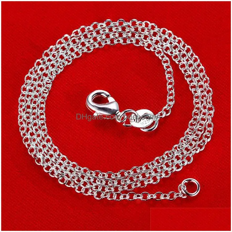 1mm chain necklace 925 stamp sterling silver jewelry for men diy fashion women gifts link rolo chains with lobster clasps 16 1824