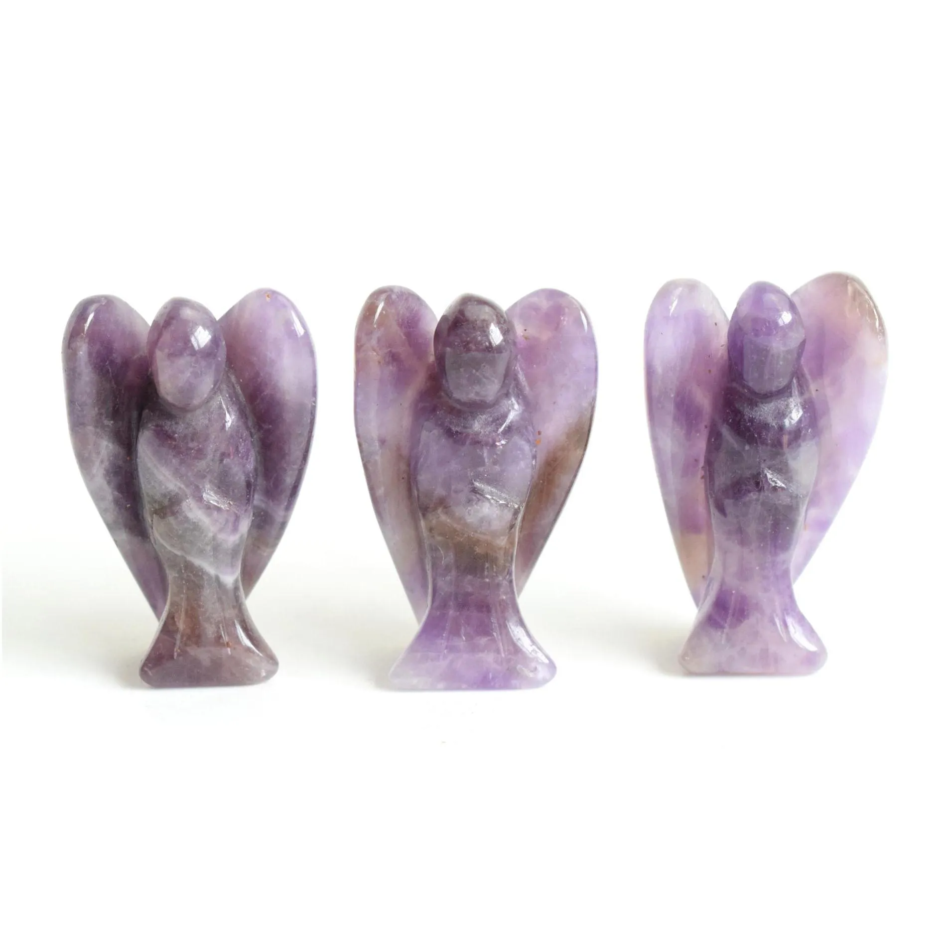 1.5 inches natural chakra stone carved crystal reiki healing guardian angel wing figurine 1pcs