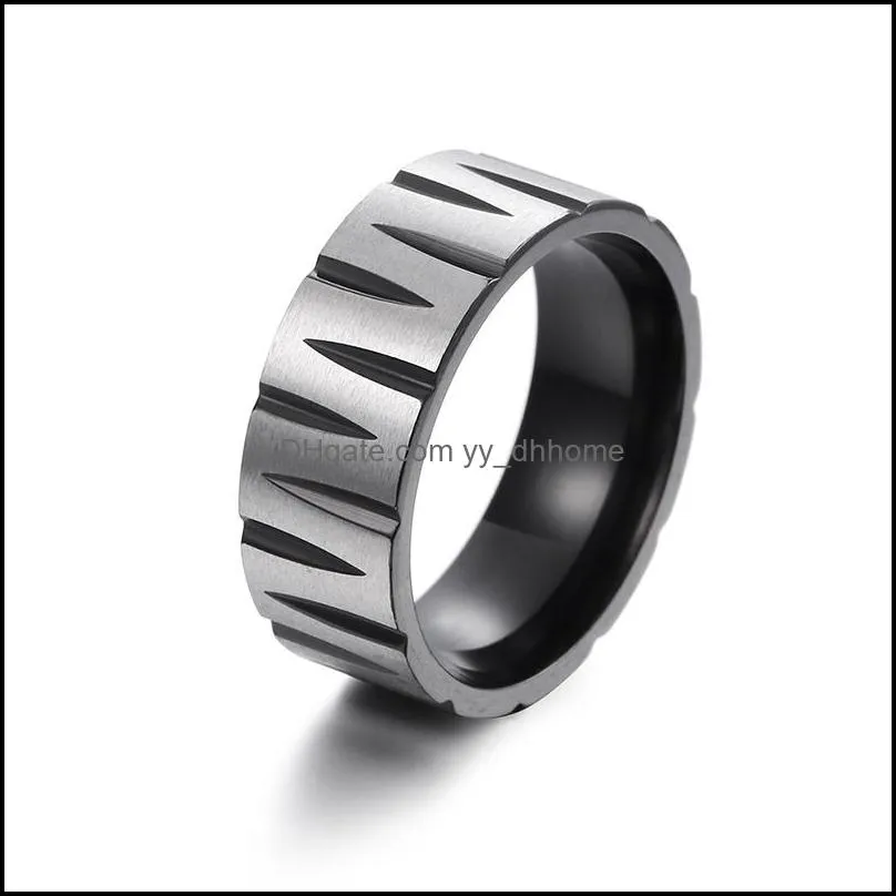 stainless steel incision ring black gold cutting wedding rings fashion bands for men womens fashion jewelry 