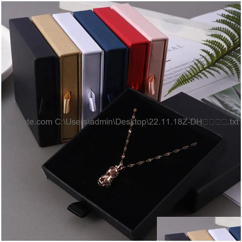 cardboard drawer display jewelry box thick paper boxes jewelrys gift packaging gift case sponge insert