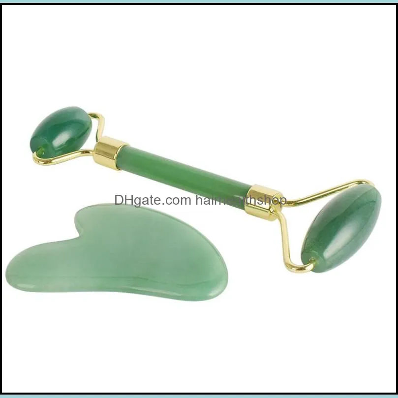noise jade roller massager facial tools genuine green jade roller for face with jade gua sha