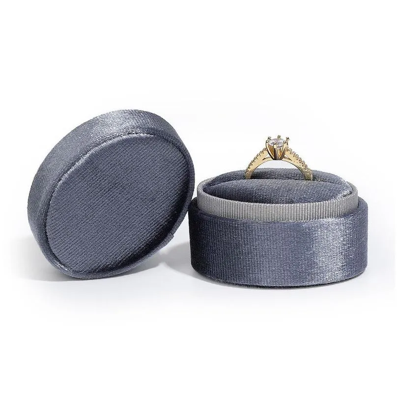 velvet ring box elegant oval shape single double ring boxes gift case for engagement wedding