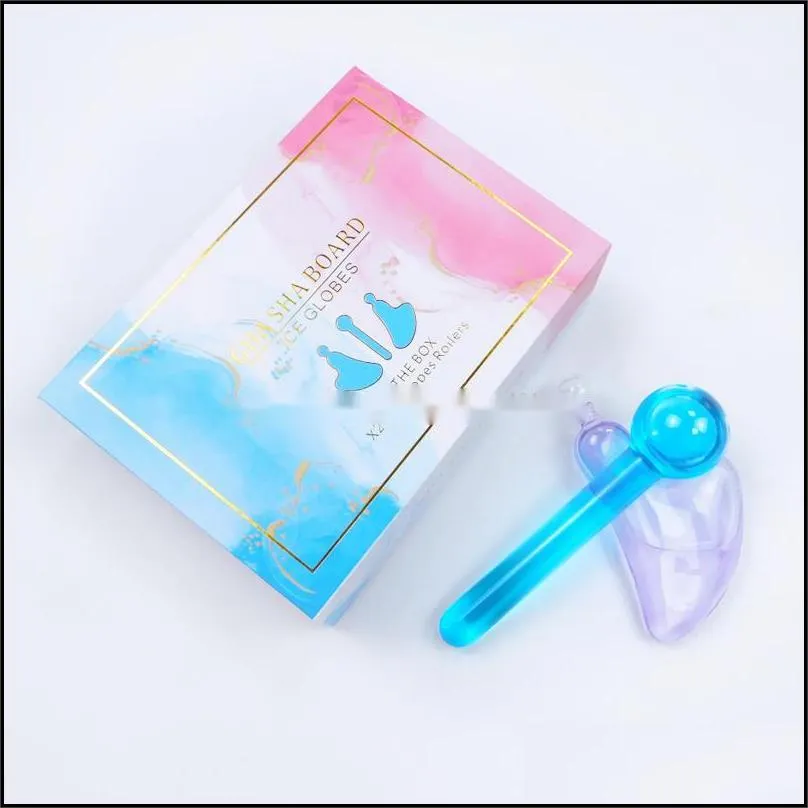 gua sha scraper face care massage tool energy liquid cooling or hot guasha board cold ice globes facial roller set beauty skincare for puffiness 