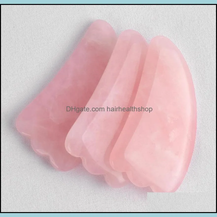 slimming healing natural skin repair guasha massage tools facial massage gua sha rose quartz board for spa