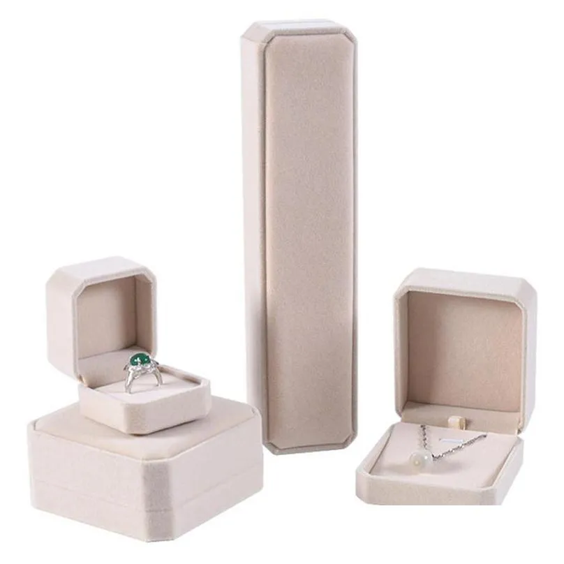 velvet jewelry box necklace ring earrings case bracelet pendant organizer holder gift packing boxes