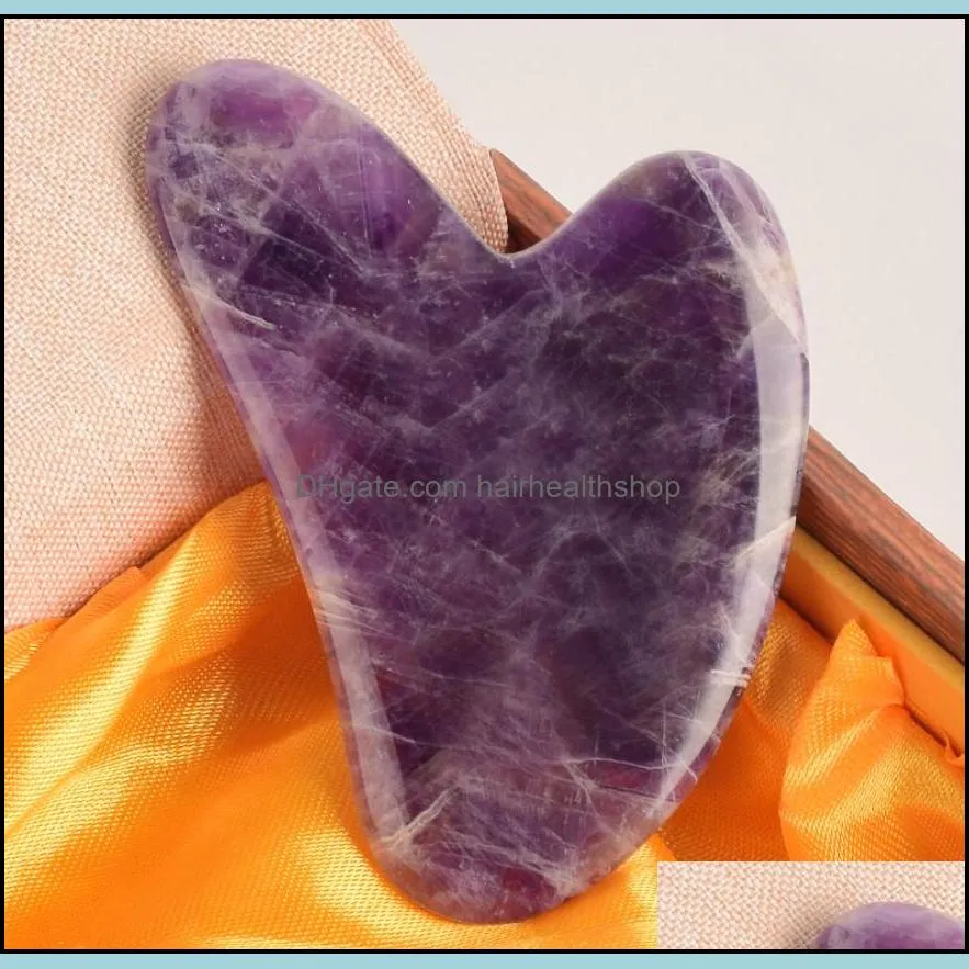 face de puffer massager traditional chinese natural stone guasha board facial amethyst gua sha massage tool