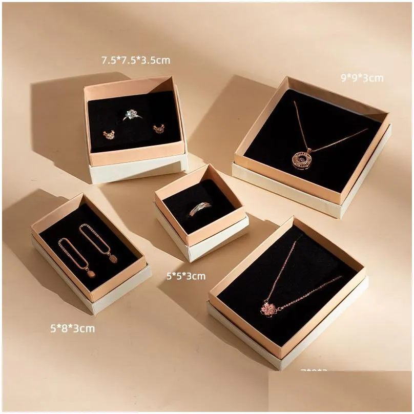 jewelry gift boxes necklace bracelet earrings ring storage organizer cardboard jewellry packaging box container