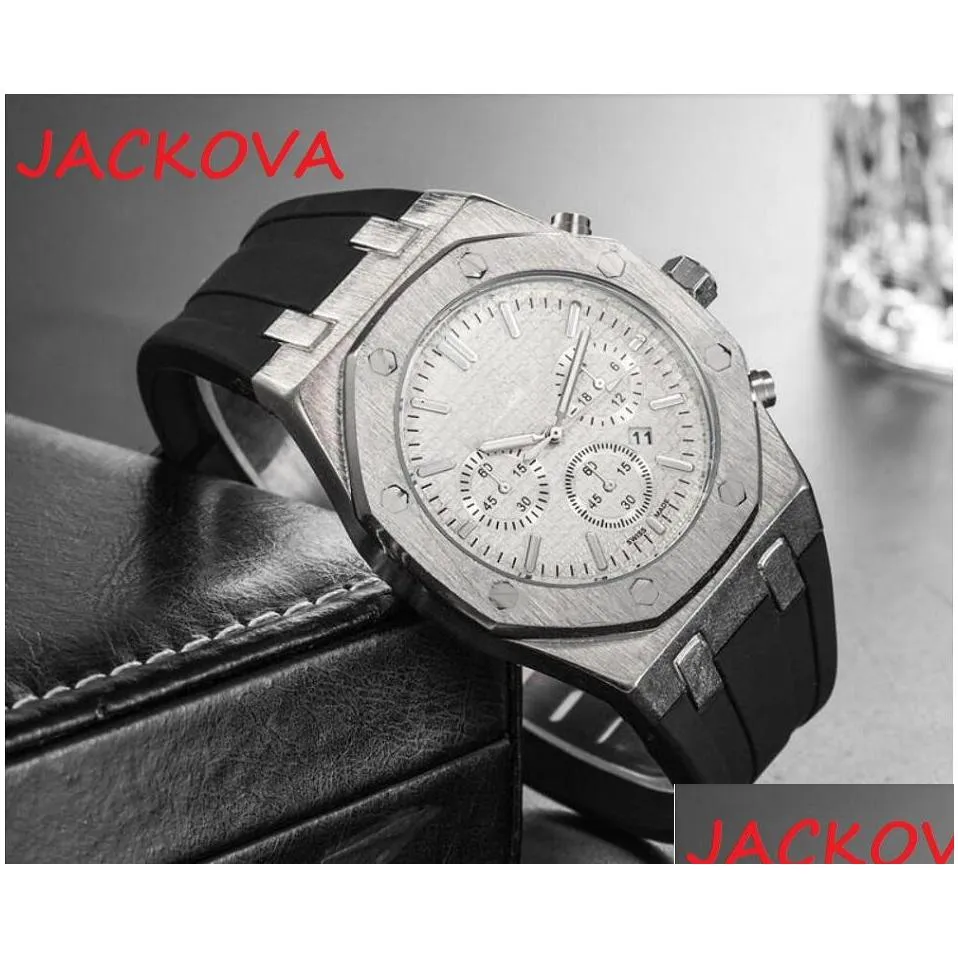 top brand black silicone quartz fashion mens time clock watches auto date men dress designer watch wholesale male gifts wristwatch