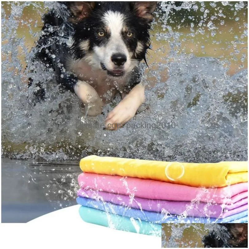 practical puppy beautytools facecloth reusable square clean cham pet bath towel soft water absorption dogs towels portable for outdoor travel 2 45dg