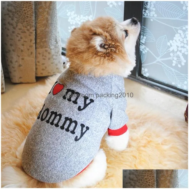 plush keep warm puppy clothes miniature dog letter printing sweater multi pattern pets supplies spring and autumn 8xx j2