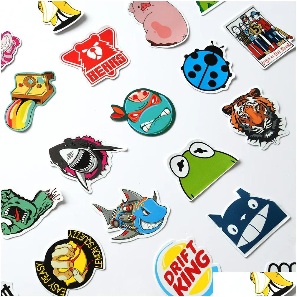 car sticker 10/50pcs funny random stickers for laptop cases car styling motorcycle bike kids mixed graffiti vinyl sticker bomb jdm