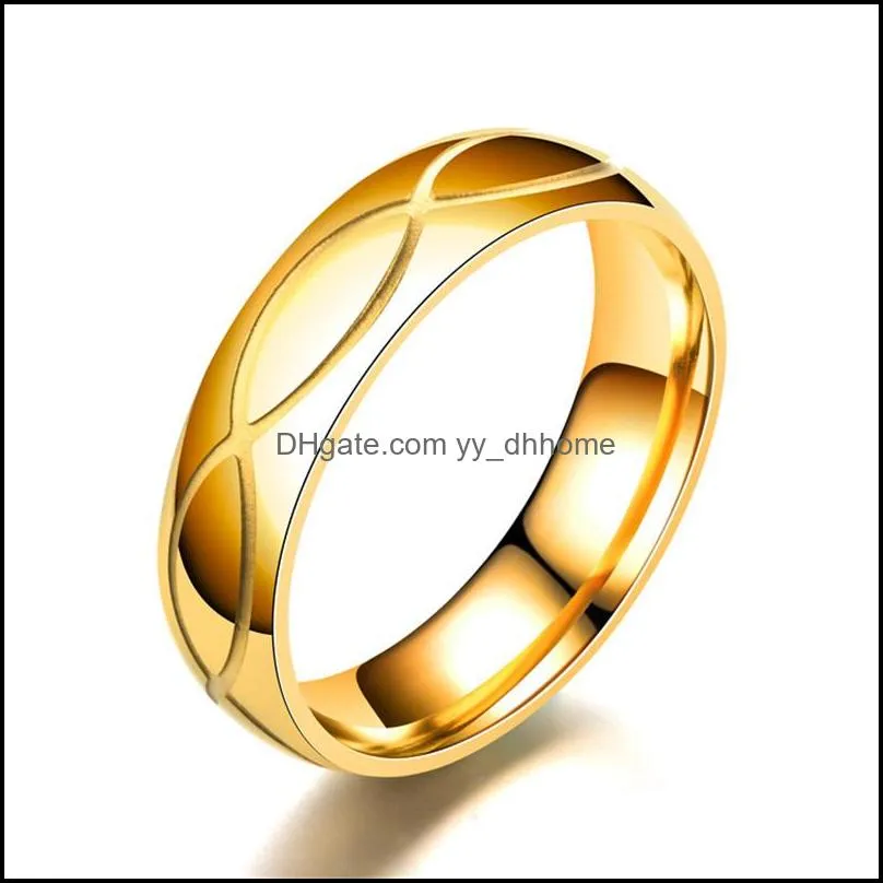 stainless steel gold ring groove diamond ring engagement rings women wedding rings mens rings fashion jewelry gift