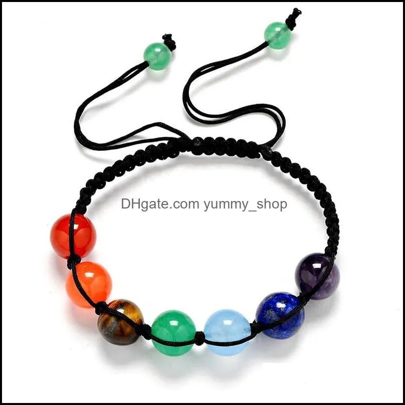 7 yoga chakra bracelet charm reiki natural stone healing balance bracelets buddha women men fashion jewelry
