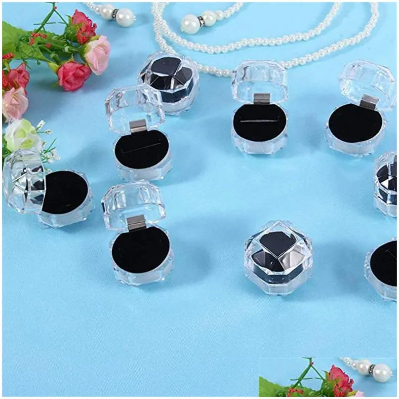 plastic jewelry boxes for ring earring display box engagement wedding jewelry packaging cases jewelry storage organizer