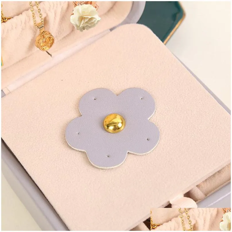 jewelry box double layer travel jewelry organizer pu leather portable display cases with mirror necklace earring rings storage holder for girls